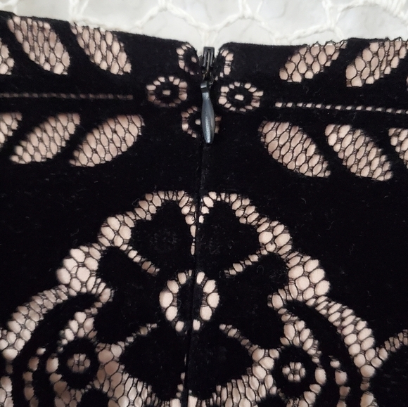 Eliza J. Black Velvet Burnout Sheath Dress Size 6P - Picture 7 of 9